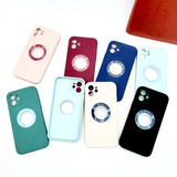 Nueva Funda Silicone Case Con Visor Para Linea iPhone 12