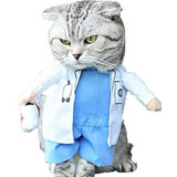 Perro Gato Doctor Traje Mascota Doctor Ropa Halloween Jeans