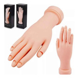 1 Mão Silicone Postiça Para Treino Manicure Unhas Gel Dedo