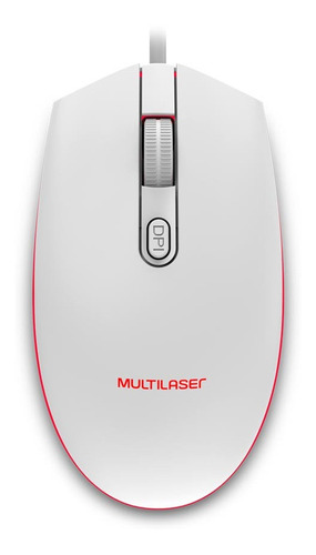 Mouse Gamer Multilaser 2400dpi Led 7 Cores Branco - Mo299