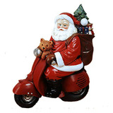 Navidad Motocicleta Santa Muñeco De Nieve Portavelas Decorac