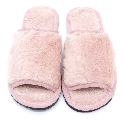 Pantufa Aberta Feminina Pelúcia Chinelo Premium Conforto