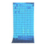 Cortina Metalizada Quadrada Metálica Painel - Azul Claro