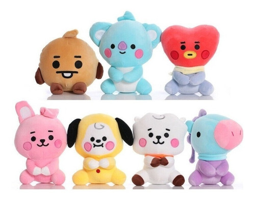 7 Piezas De Kpop Bts. Muñeca De Peluche Bt21 Para Regalo Par