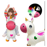 Montable Pony Unicornio Inflable Brinca Luz Sonido Blanco Ro