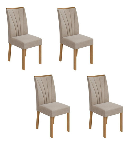 Conjunto 4 Cadeiras Estofadas Apogeu Móveis Lopas Fb