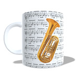 Caneca Personalizada Músico Instrumento Tuba Ccb Partitura