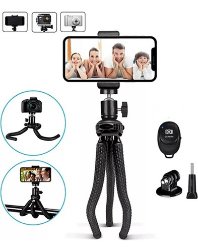 Trípode Flexible Reforzado P/ Celular Cámara Go Pro Control