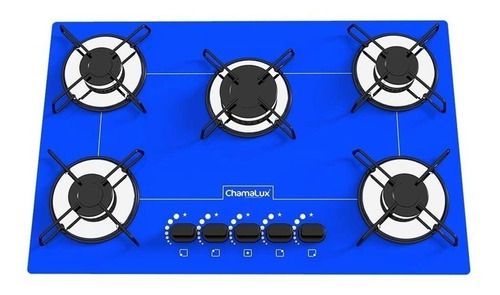 Fogão Cooktop Gás Chamalux Cooktop 5 Bocas Ultra Chama Azul 110v/220v