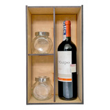 5 Caja Madera Mdf Para Botella De Vino Sin Botella