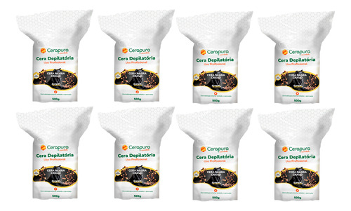 Kit 8  Cerapura Depilatoria Negra Cravo Elastica  Total 4kg