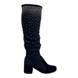 Botas Bucaneras Jeans Elastizadas Strass Brillos Intensity