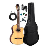 Violão Nailon Strinberg Sc35c Elétrico N +kit Capa Luxo Full