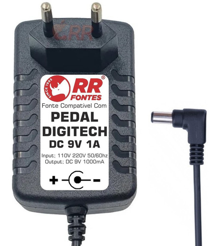 Fonte Pedal Pedaleira Efeitos 9v Digitech Rp50 Rp55