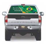 Adesivo Perfurado Vidro Traseiro Bandeira Brasil V.1 Pickup