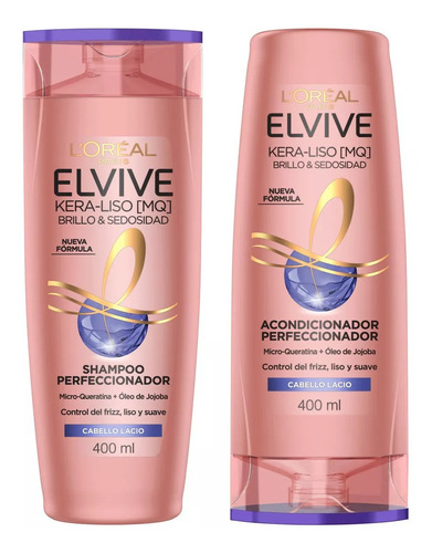 Shampoo Y Acondicionador Elvive Kera-liso Brillo 400ml