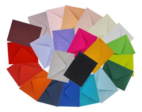 50 Sobres Mini Tarjetas Invitaciones Dinero Colores