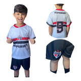 Conjunto Do São Paulo Infantil Uniforme Shorts Camisa 