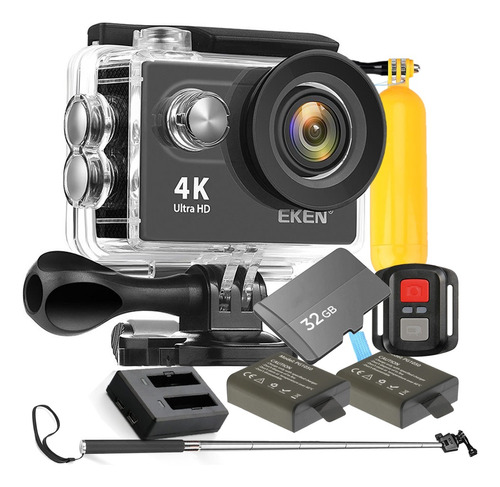 Câmera Eken H9r 4k + 32gb + Bastão + Flutuante + 2 Baterias