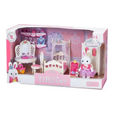 Set Conejitos Dormitorio Simil Sylvanian Coleccion Playset