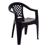 Cadeira Poltrona Tramontina Plástico Apoio Braços Resistente Cor Preto