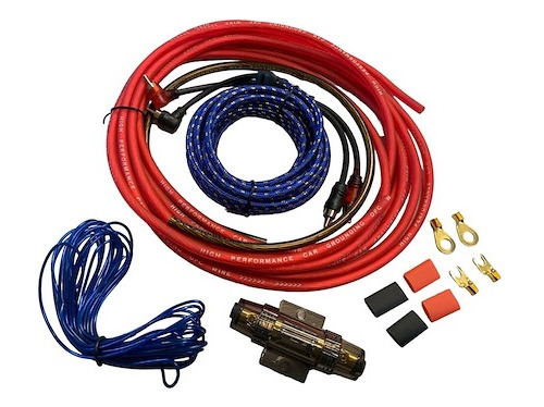 Kit De Cables Para Potencias Xline 8 Gauges + Fusible