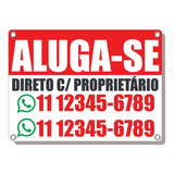 Placa Aluga-se Direto C/ Proprietário 40x30cm