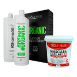 Kit Semi Definitiva Troia Hair Lisorganic 2 X 1000ml + 1.9.3