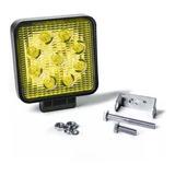 Faro Auxiliar Cuadrado Amarillo 9 Led 27w 12-24v Auto Moto