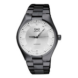 Reloj Q&q Qyq Q954j401 Casual Acero Hombre Negro + Estuche