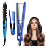 Kit De 3 Plancha Alaciadora + Tenaza Rizadora Cabello Pelo