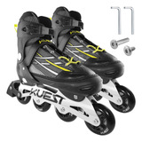 Rollers Profesionales Talle Xl Negro Abec 7 Ruedas 76mm Pu