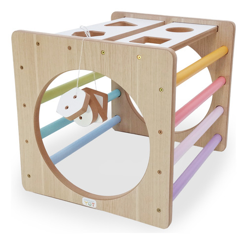 Cubo Pikler Montessori Didáctico Pintado Mdf Juegos Niños