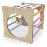 Cubo Pikler Montessori Didáctico Pintado Mdf Juegos Niños