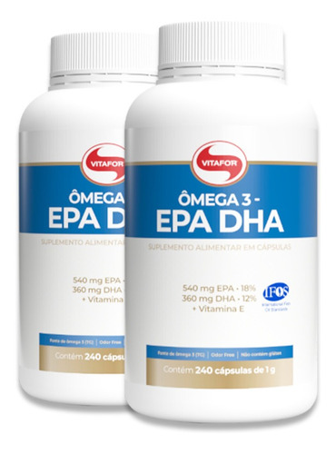 Kit 2 Ômega 3 Epa Dha 1g 240 Cápsulas Vitafor