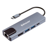 Docking 5 En 1: Usb  C  A Hdmi, Usb V3.0x2, Usb  C , Rj45