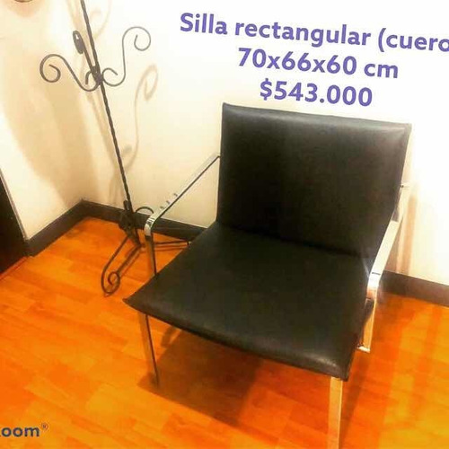 Silla Rectangular En Cuero En Excelente Estado.