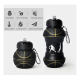 Botella Balon Plegable Para Agua Deporte Basquetbol Nba Negr