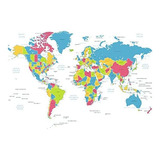 Cortina De Ducha Impermeable Con Ganchos Con Mapa Del Mundo 