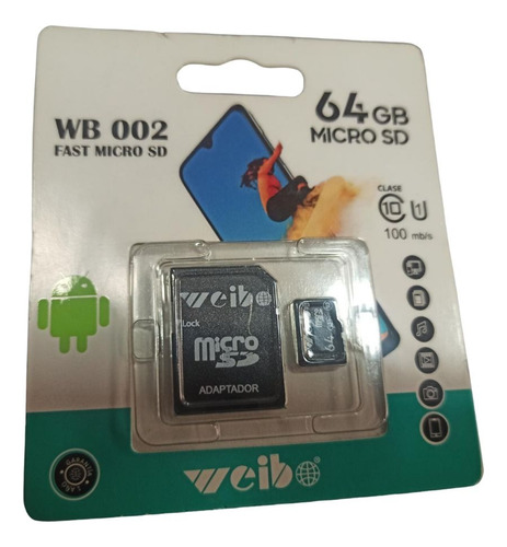 Tarjeta De Memoria Weibo Sdcs2 Con Adaptador Sd 64gb