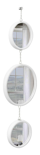Espelho Decorativo Triplo Branco Alça Corrente 20cm 20cm