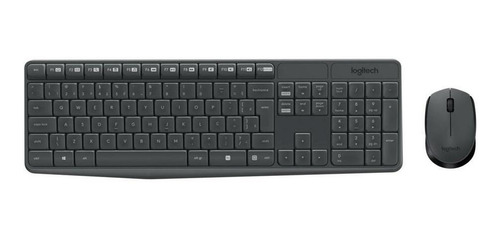 Combo Teclado E Mouse Sem Fio Wireless Logitech Mk235 Cinza