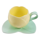 Bonita Taza De Tulipán, Taza De Café Y Platillo