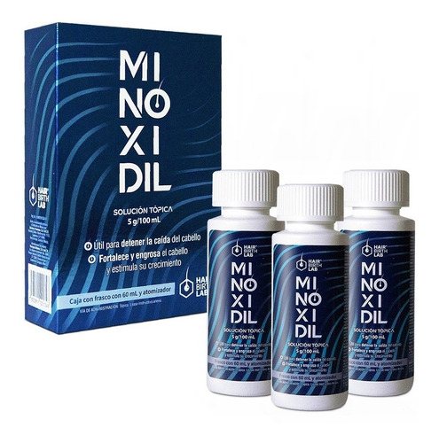 Minoxidil 5% - 3pack Tratamiento Crecimiento Cabello Y Barba