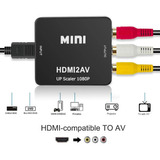 Hdmi Compatible Con Av Rca Cvsb L/r Caja Convertidora De Víd