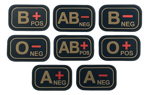Patch Tático Tipo Sanguíneo Rh Emborrachado Alta Definição