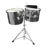 Lt-256cd Timbales New Beat 14 Y 15 PuLG Atril Doble Solera