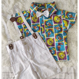 Roupa Conjunto Galinha Pintadinha Menino Aniversario Bebe