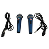 2 Microfones Azul Jiaxi Com Fio Profissional Dinamico Oferta