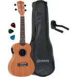 Ukulele Concert Strinberg Uk06ce Elétrico + Bag Full